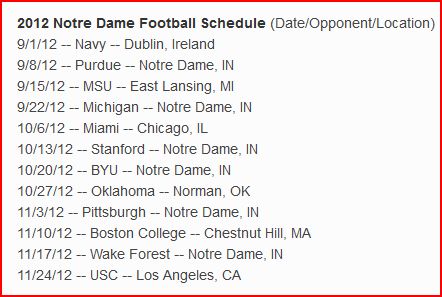How do you find the Notre Dame football schedule?