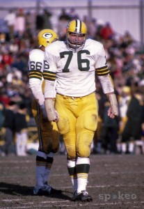 Green Bay Packers defensive tackle Mike McCoy (76) against the Minnesota Vikings at Metropolitan Stadium.[Photo: US Presswire, via Spokeo]