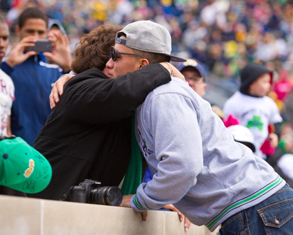 This says it all ... Notre Dame is family. (Photo Credit: Matt Cashore)