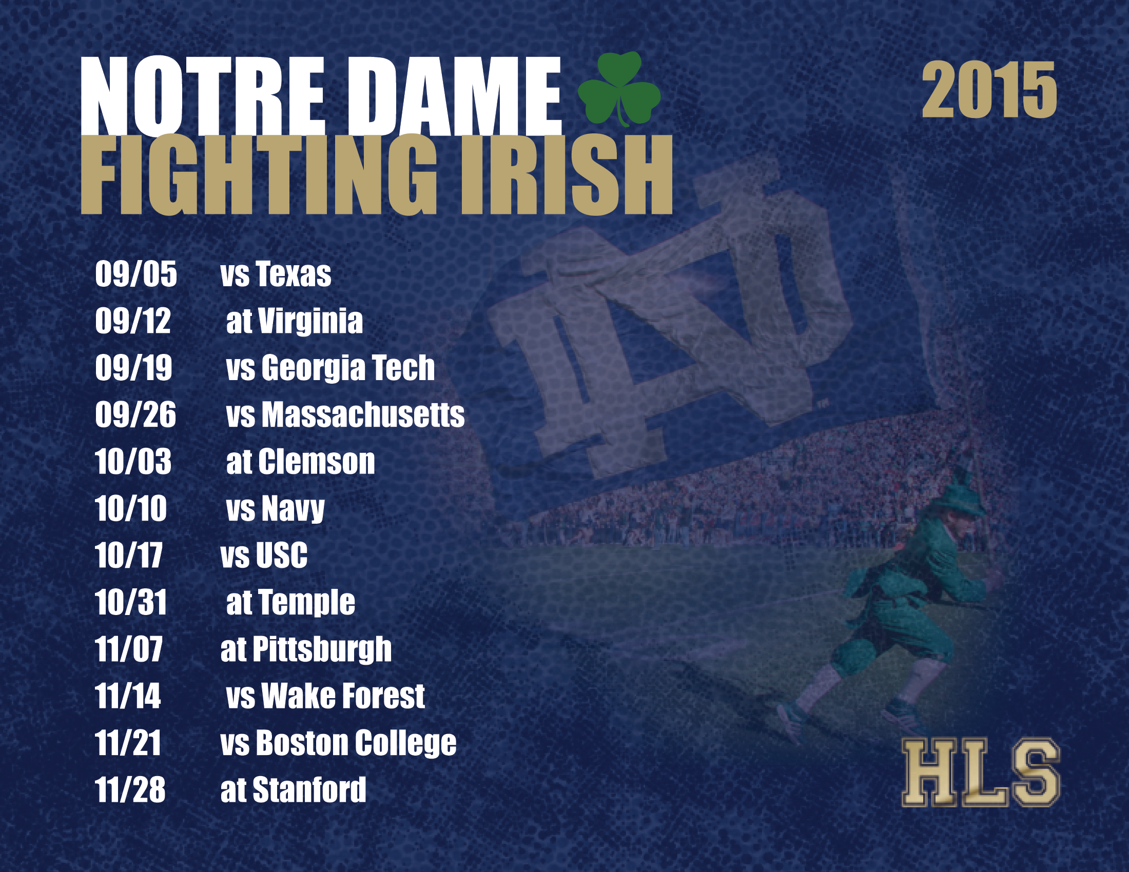 2015 Notre Dame Football Schedule Her Loyal Sons