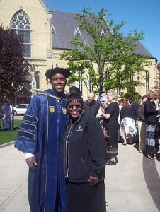 Bobby Brown and his mother, Bettye Brown, at Notre Dame Law School graduation.