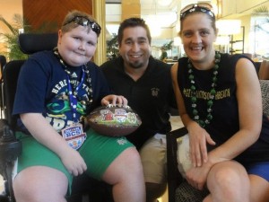 I caught up with Blake Dudley (left) with his mother, Celeste (right) at their hotel in Florida