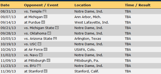 ndschedule