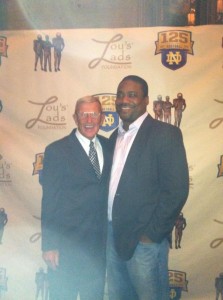 Randy Kinder and Coach Holtz at a Lou’s Lads event in Chicago.