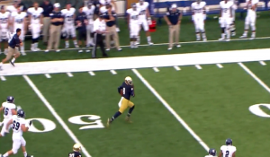 Malik Zaire takes off on one of the biggest rushing plays of the ND season against Rice.