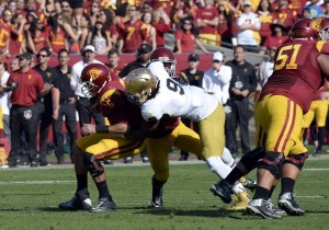 Irish linebacker Jaylon Smith (9) (Richard Mackson-USA TODAY Sports)