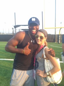 Quarterback Malik Zaire, like all the players, was more than happy to pose for a picture. 