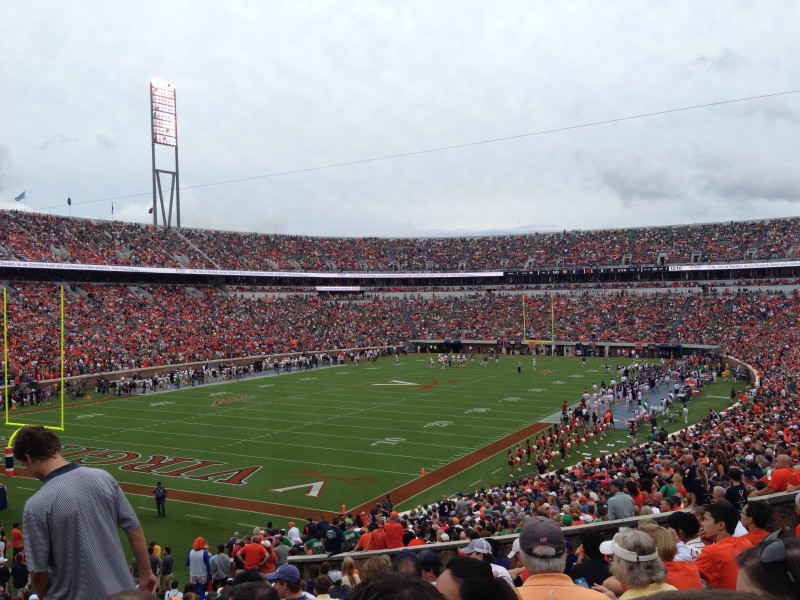 My view from the area of the student section known as "The Hillside"