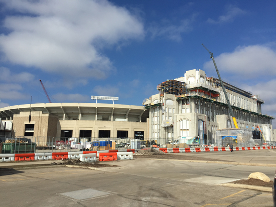 ND Stadium Construction, 2/22/2016. Photos by Lisa Kelly