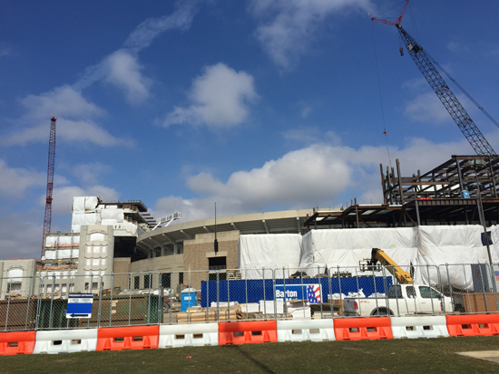 ND Stadium Construction, 2/22/2016. Photos by Lisa Kelly