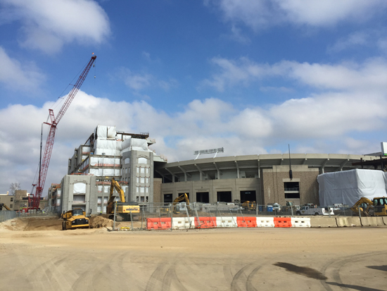 ND Stadium Construction, 2/22/2016. Photos by Lisa Kelly