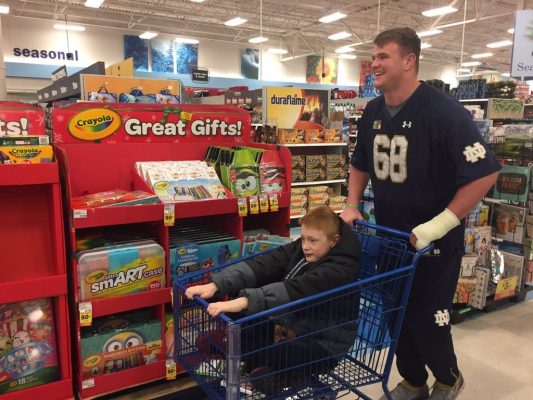 'Tis the season... For our annual 'Shop With a Player' outing with local kids in the community. (Photo via @NDfootball on Twitter)