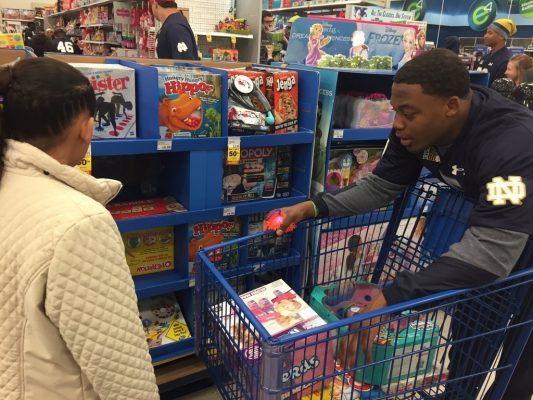 'Tis the season... For our annual 'Shop With a Player' outing with local kids in the community. (Photo via @NDfootball on Twitter)