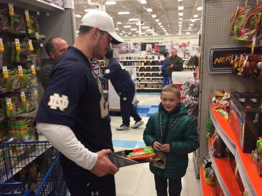'Tis the season... For our annual 'Shop With a Player' outing with local kids in the community. (Photo via @NDfootball on Twitter)