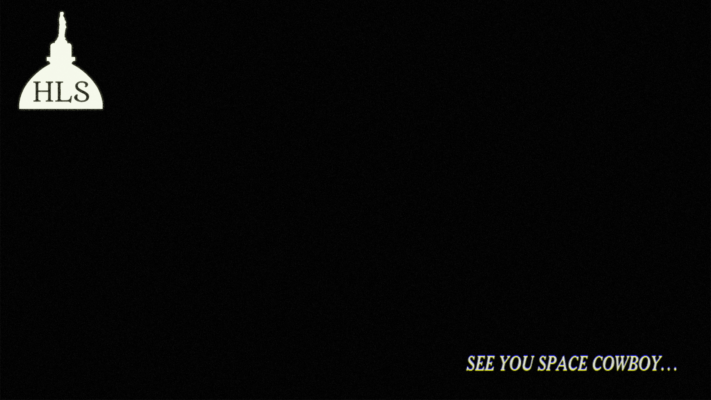 The Cowboy Beebop "See You Space Cowboy" ending title frame with the HLS logo.